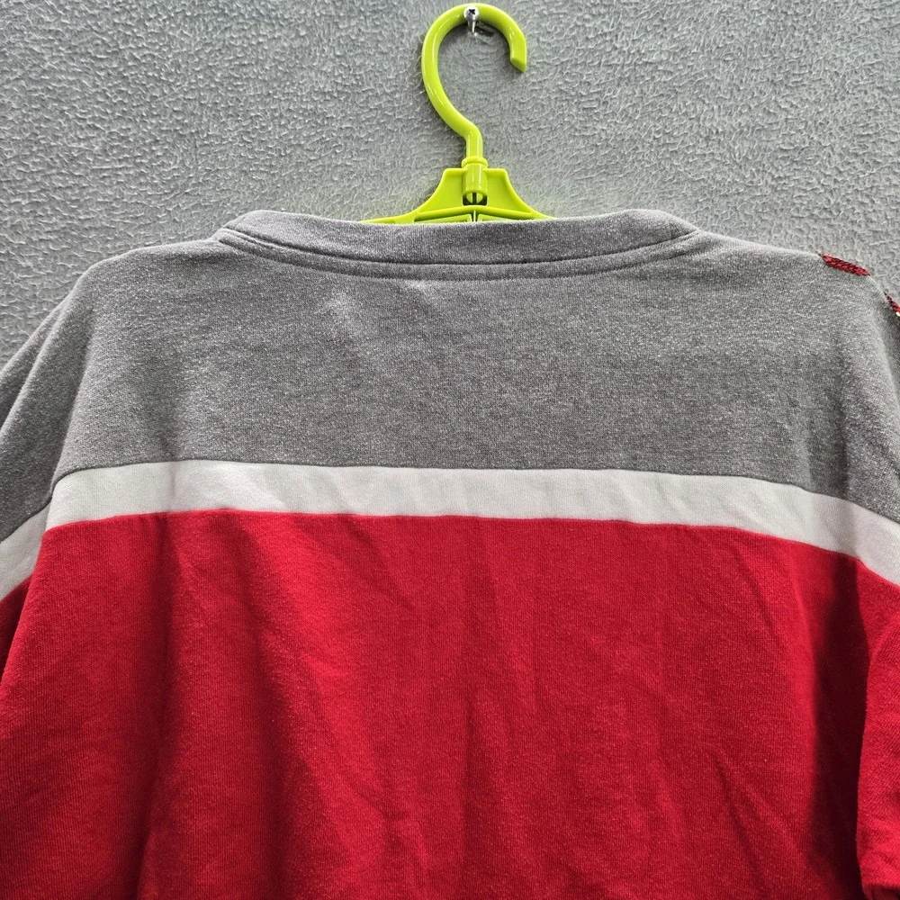 Wisconsin Badgers Women Shirt M Red Colorblock Crop‎ Top PINK Sequin